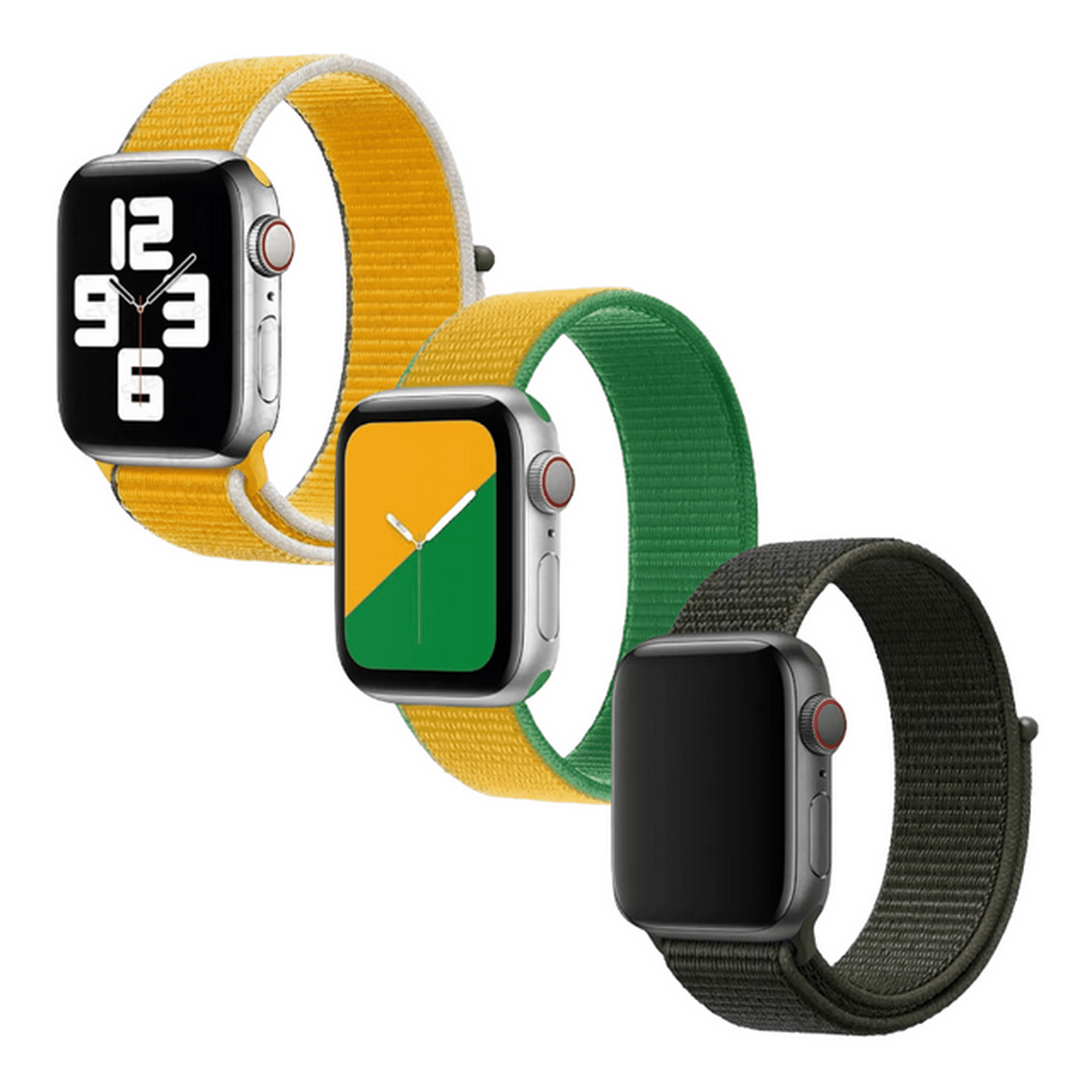 Kit de 3 correas para apple watch compatible con 41mm / 40mm / 38mm de nylon. mamá pulpo paquete nylon