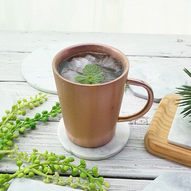 Taza de café de Doble Capa de Acero Inoxidable 304(Oro Rosa