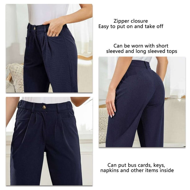 Pantalones de talle alto para mujer, holgados, informales