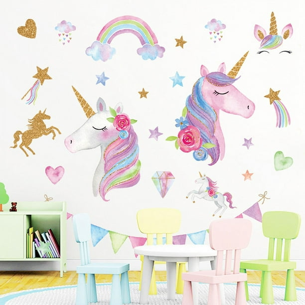 papel-tapiz-decoracion-de-paredes-unicornios