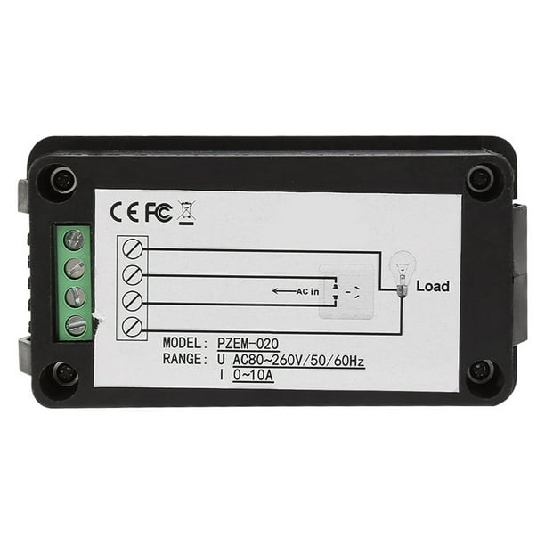 Voltímetro digital y amperímetro con medidor de factor de potencia -  Monitor de voltaje de CA, corriente, energía y frecuencia 6 en 1 Probador