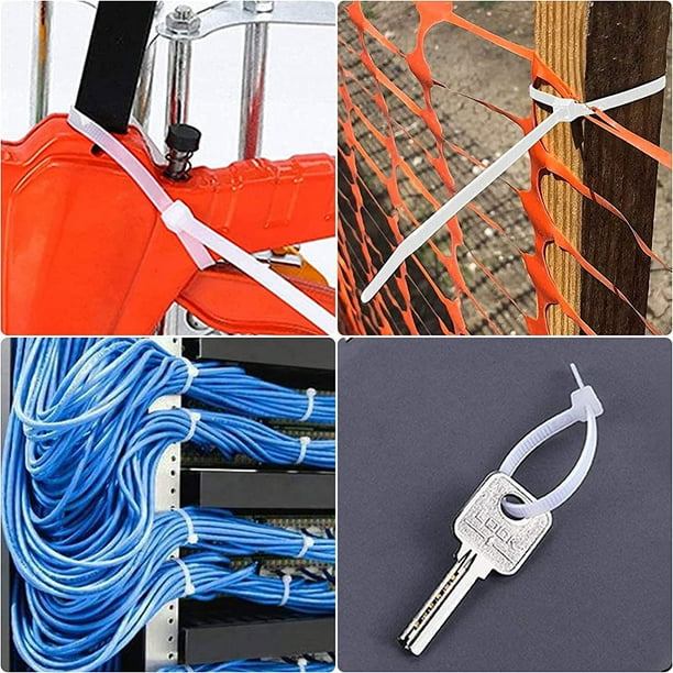 500 Piezas Bridas para Cables 200 x 2.5 mm Bridas para Cables Eléctricos  Autoblocantes Bridas para Cables de Plástico de Nylon Blanco TUNC Sencillez