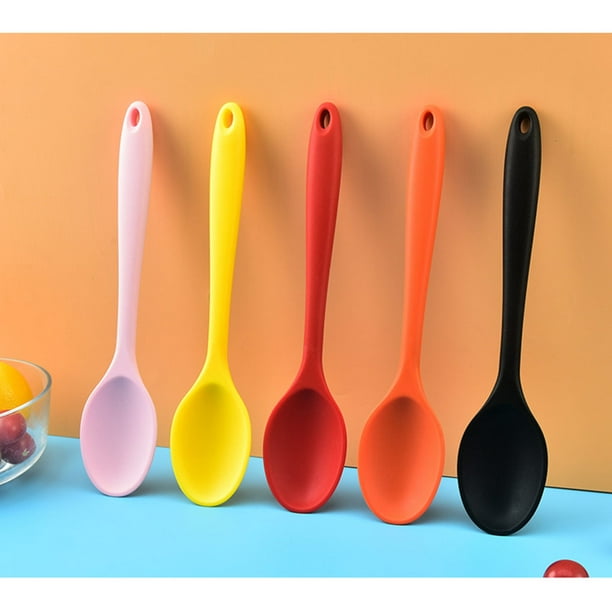 Beieverluck Paquete de 12 cucharas de cocina grandes de silicona de 10.8  pulgadas, resistentes al calor, cucharas de cocina para cocinar, cucharas  de