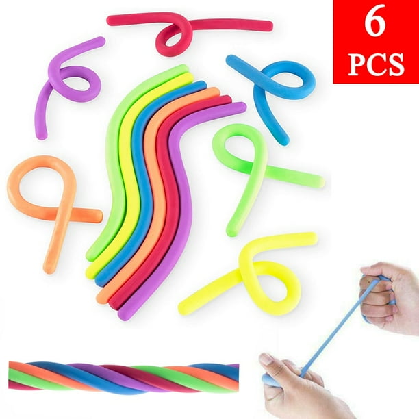 Pcs Decompression Elastic Rope Stretchy Noodle String Neon Fidget Stress  Relief Anti-Anxiety Sensory Color Toy Gifts heqiyong LED