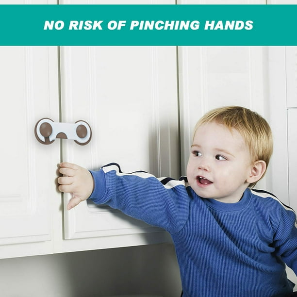 Cerraduras de gabinete - Cerraduras de seguridad para niños Paquete de 10 -  Cerraduras de gabinete de seguridad para bebés - Sistema de cocina de  gabinete a prueba de bebés con cinta