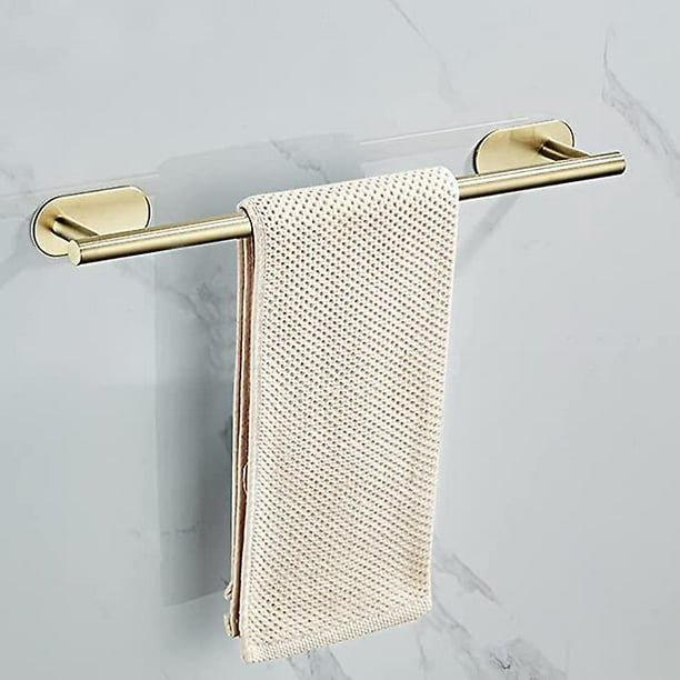 Toallero de acero inoxidable, soporte para toallas de mano autoadhesivo,  montado en la pared, acabado cepillado, toallero, sin taladro, colgador de  toallas para baño