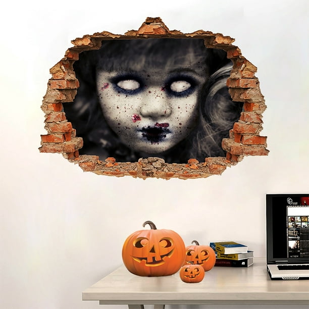 Pegatinas de pared 3D de Halloween, fantasma masculino, pegatinas de pared  de Halloween, pegatinas de pared de miedo, pegatinas decorativas para  dormitorio, pegatinas de pared de Halloween para ventana de cristal JM