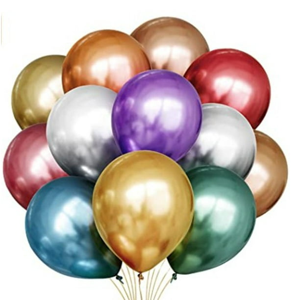 50 Pcs Globos Oro Metalizados,Globos Metalicos,Globos metálicos de látex  oro,Globos Dorados Cumpleaños Metalizados,Globo Metalizado Globos De Helio