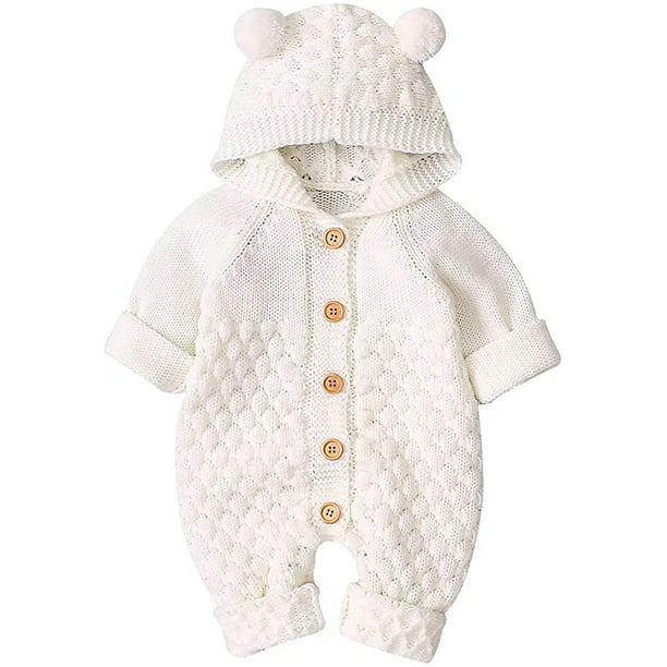 Pelele de punto con capucha para bebé recién nacido, traje de nieve más cálido para niños y ni oso de fresa vestir | Walmart en línea