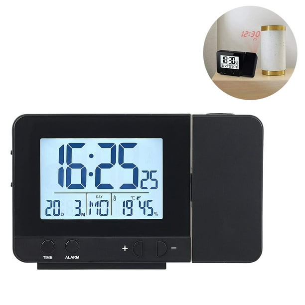 Reloj despertador de proyección digital para dormitorios, reloj despertador  de proyección de techo grande con puerto