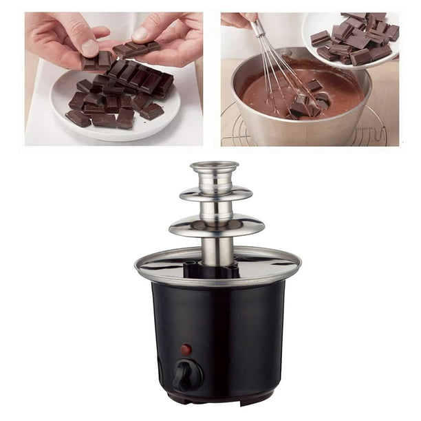  Fuente de chocolate de 3 niveles, máquina de fuente de fondue  de chocolate de acero inoxidable para licores de queso y nacho de chocolate  : Hogar y Cocina