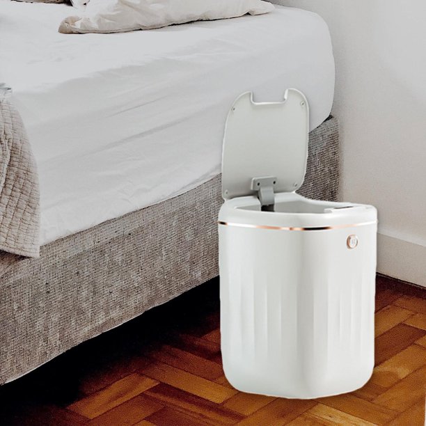 Cubo de basura para baño, cubo de basura inteligente sin contacto con tapa  automática, cubo de basura automático silencioso para Hotel, cocina, hogar,  Blanco y plata 24L mayimx bote de basura automatico