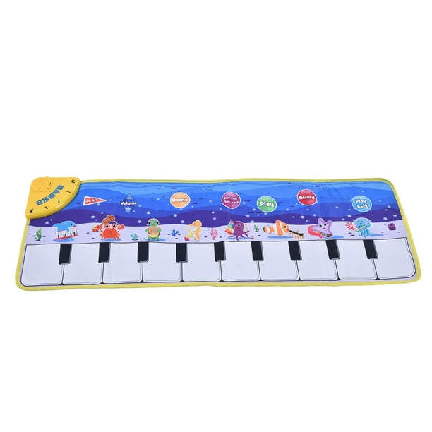 Tapete de piano, jogo de 24 teclas + registro + reprodução + modo de  demonstração Piano para crianças Teclado de dança Tapete de pista ajustável  Vol teclado presente para meninos e meninas(balck) 