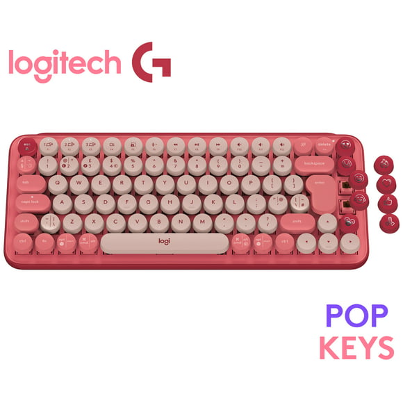 teclado inalambrico logitech pop keys heartbreaker mecanico bluetooth con teclas de emojis personalizables 920010715