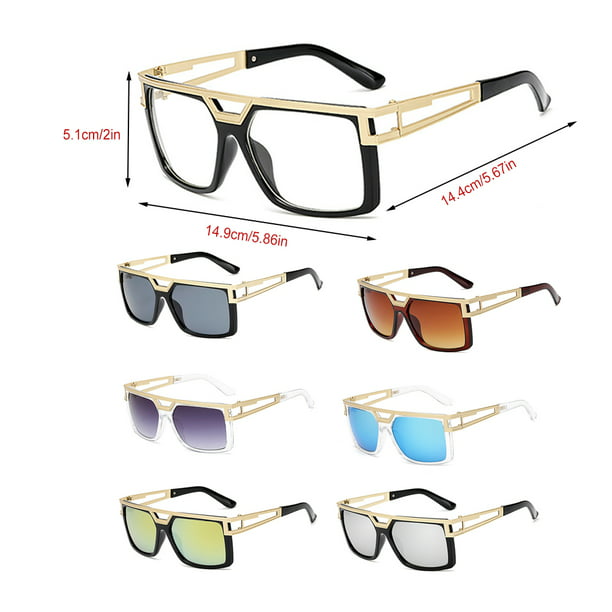 Jumpingount Gafas de sol, accesorio de Metal para mujer, gafas con montura  cuadrada, suministros para ojos, gafas de alta definición, accesorios Lentes  Negro-gris