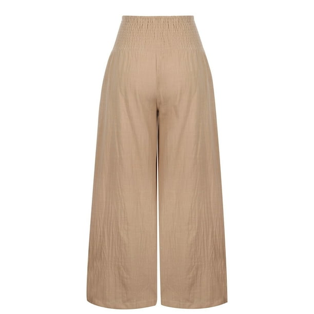 Puntoco Pantalones Sueltos de Pierna Ancha para Mujer Pantalones Rectos de Cintura  Alta Pantalones Casuales Puntoco Puntoco-4013