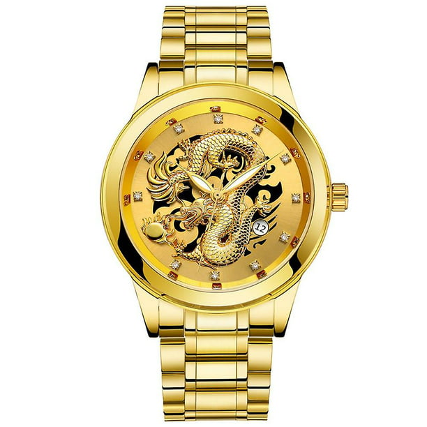 Comprar Nuevo reloj de lujo para hombre con caja, reloj dorado para hombre,  reloj de negocios para hombre, relojes de cuarzo luminosos resistentes al  agua para hombre