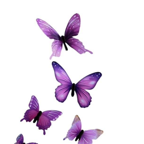 12 piezas 3D pegatinas de pared de Mariposa luminosa decoración de pared  decoración del hogar calcomanías artísticas de pared para habitación de  niños Púrpura BLESIY Pegatinas de pared