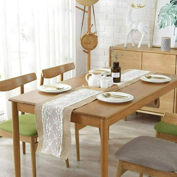 Camino de mesa rustico  Tapetes de mesa de arpillera, Decoración de unas,  Bricolaje para el hogar