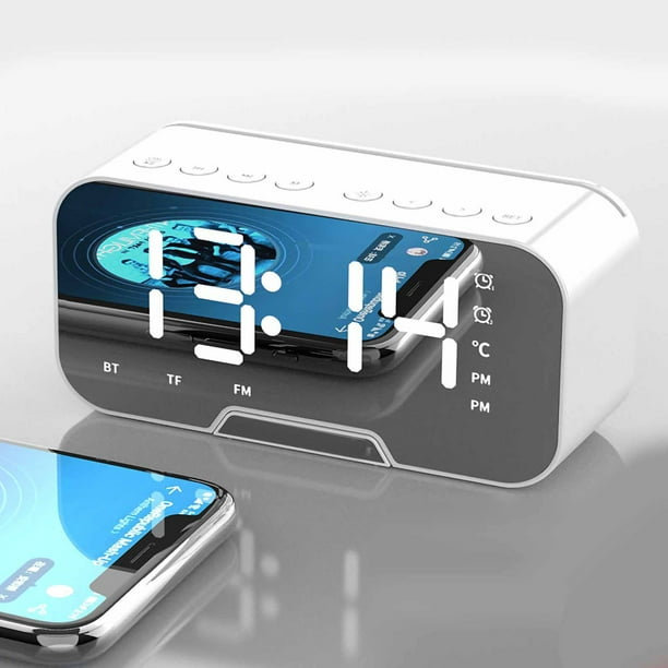 Altavoz Bluetooth espejo inalámbrico Teléfono de escritorio Reloj