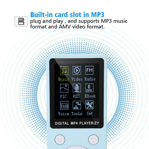 Reproductor MP4 con Bluetooth, altavoz incorporado, tecla táctil, Radio FM,  reproducción de vídeo, E-book, HIFI, Metal, táctil de 2,0 pulgadas
