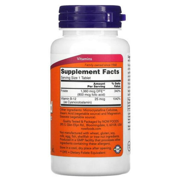  Ácido fólico 1 mg (180 tabletas) Marca: Natural Factors : Salud  y Hogar