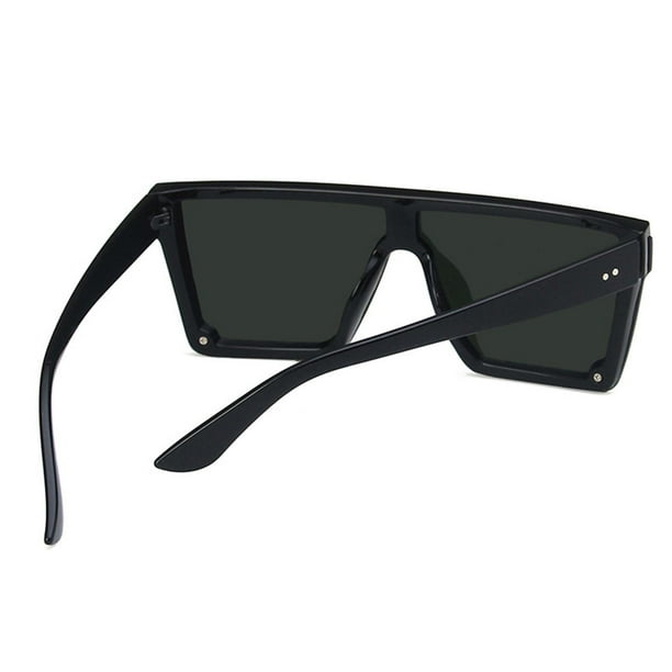 Gafas de sol cuadradas de moda para hombres y mujeres, lentes de sol punk,  lentes de sol con protección UV (marco morado, copos grises)