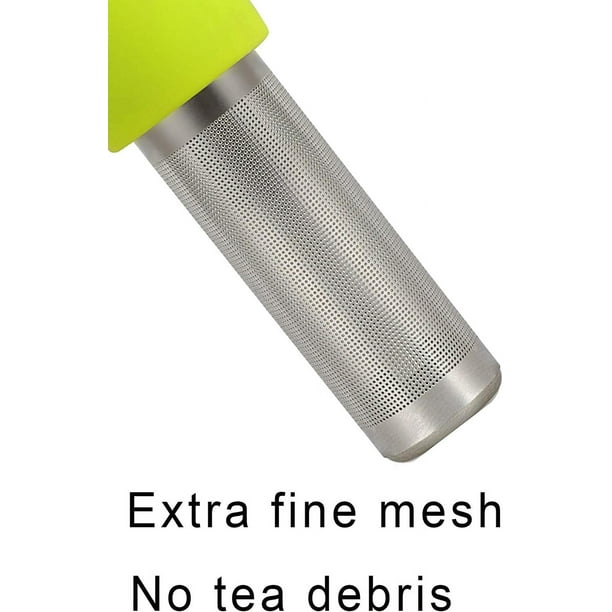Infusor de té para té de hojas sueltas, colador de té bonito, bola de acero  inoxidable, malla Extra fina, filtro de té para taza, taza, mango de  silicona gris Ormromra DCF407-3