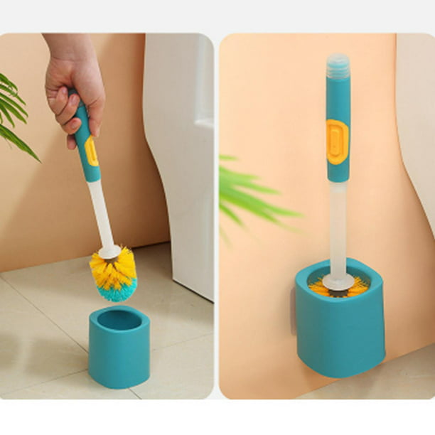 Cepillo mágico de silicona para inodoro, artículo de tendencia TikTok,  dispensador de líquido recargable almacena limpiador en el mango,  organizador