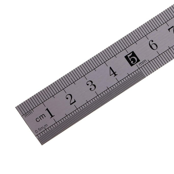 IIVVERR Doble cara 5.9 in 6 pulgadas Escala larga recta regla herramienta  de medida de regla recta larga y doble regla de 5.9 in de 6 pulgadas