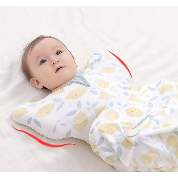 Saco de dormir de transición de algodón para bebé con los brazos arriba,  manta portátil para bebé con cremallera, saco de dormir ligero para recién  nacido de 3 a 6 meses TUNC