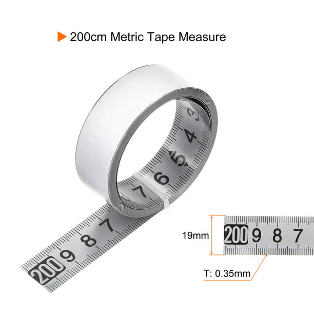 Cinta métrica autoadhesiva de 19.7 in, cinta métrica de izquierda a  derecha, cinta métrica de medición adhesiva de acero para banco de trabajo,  2
