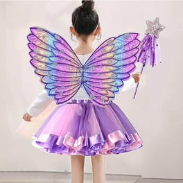 Disfraz de alas de mariposa de arcoíris para mujer, vestido de mariposa,  alas, fiesta de juegos de rol, gasa