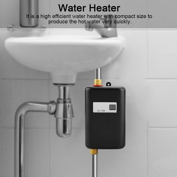 Calentador de agua sin tanque, mini calentador de agua eléctrico  instantáneo de 3000 W debajo del fregadero con pantalla LCD para lavado de  cocina en