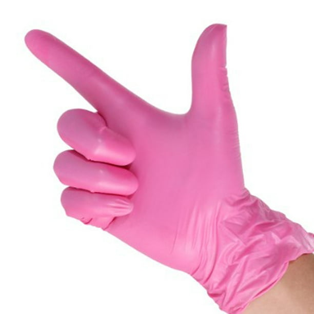 20 piezas desechable rosado nitrilo Guantes látex impermeable anti