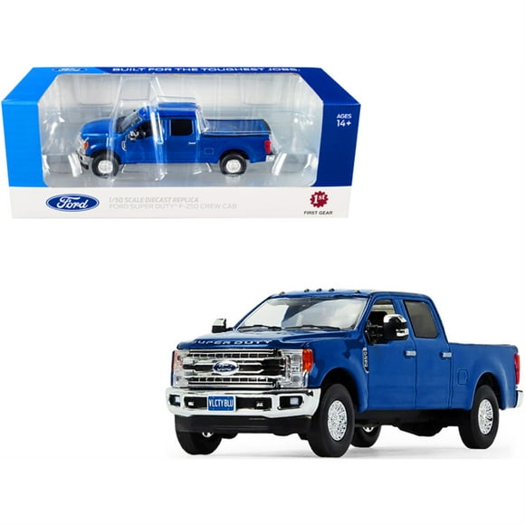 ford f250 super duty pickup truck velocity blue metallic 150 diecast model car por first gear first gear 503473