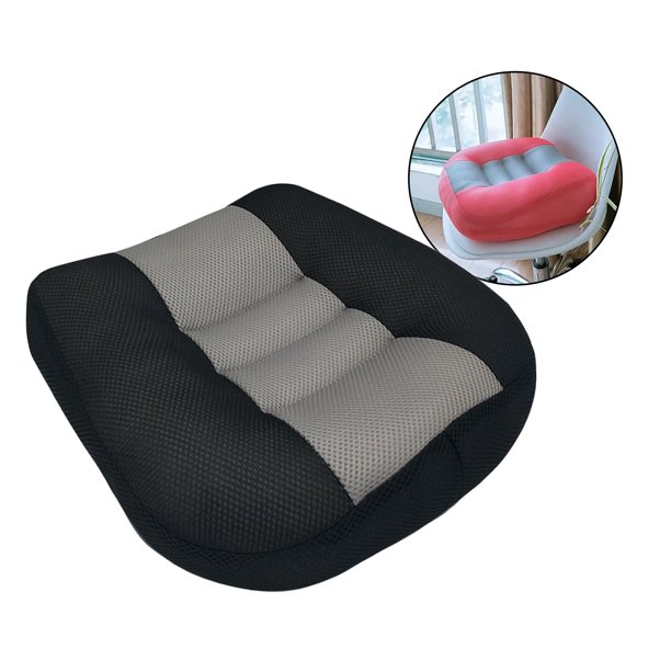  Cojín elevador de asiento de automóvil, alfombrilla de aumento  de altura, malla transpirable, portátil, asiento de asiento de automóvil,  oficina, hogar (negro) : Bebés