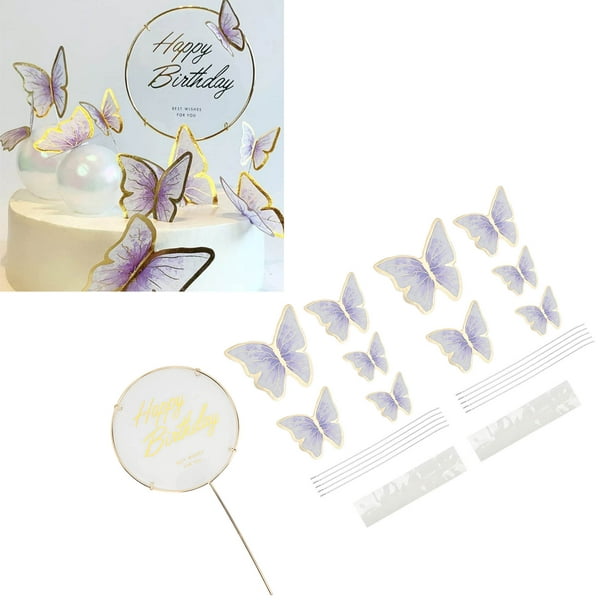28 adornos comestibles para pasteles o cupcakes de mariposas