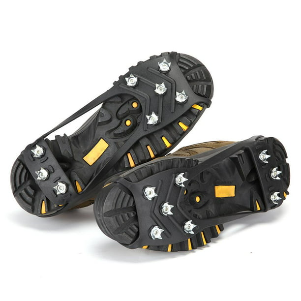 11 de crampones, cubierta de zapatos portátil resistente al desgaste, tacos  de hielo ligeros, empuñaduras de ón para senderismo, caminar XL negro  Macarena Clavos Crampones