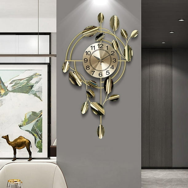 Reloj de pared grande para decoración de sala de estar, relojes grandes  silenciosos de lujo que no hacen tictac, reloj de pared moderno decorativo  BLESIY Reloj de pared