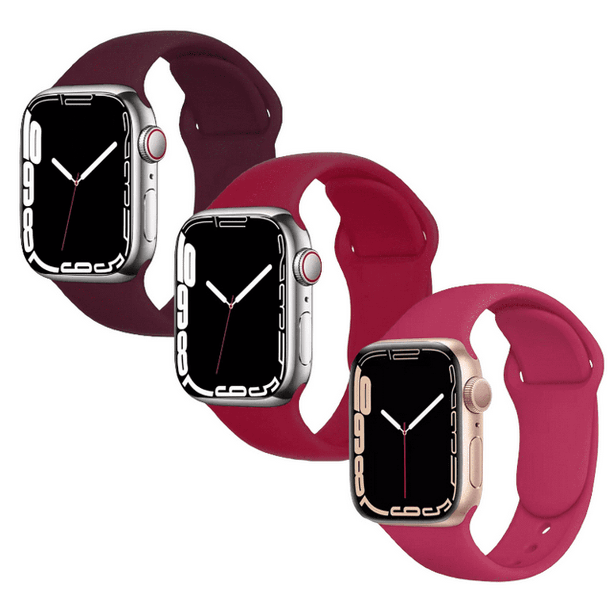 Kit de 3 correas para apple watch compatible con 41mm/40mm/38mm de silicón. longitud s/M mamá pulpo paquete silicón