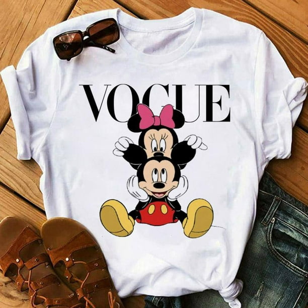 Mouse camiseta mujeres Top dibujos animados gráfico camisetas divertidas Disney camiseta moda camiseta mujer ropa Gao Jinjia LED | Walmart en línea