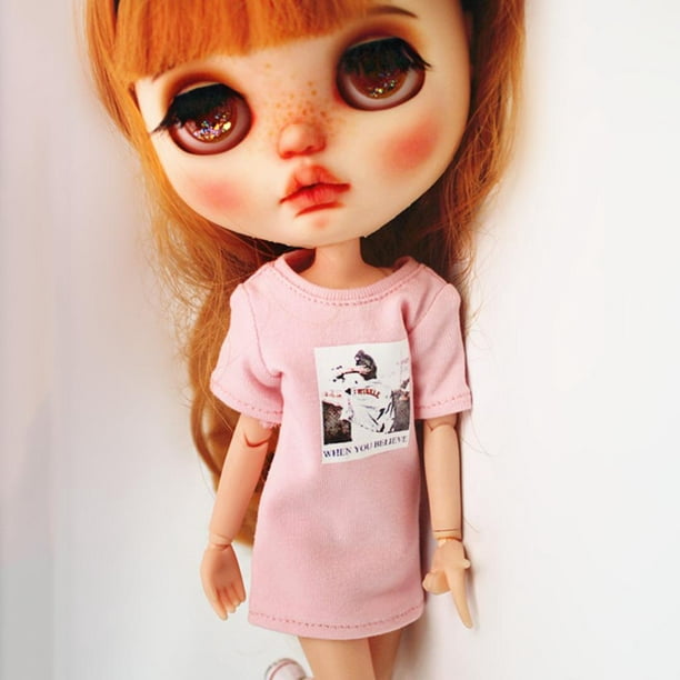 Blythe - Ropa de muñeca para muñeca Blythe de 11.8 in 1/6 Bjd Dolls Azone  ICY Licca Doll (camiseta rosa)