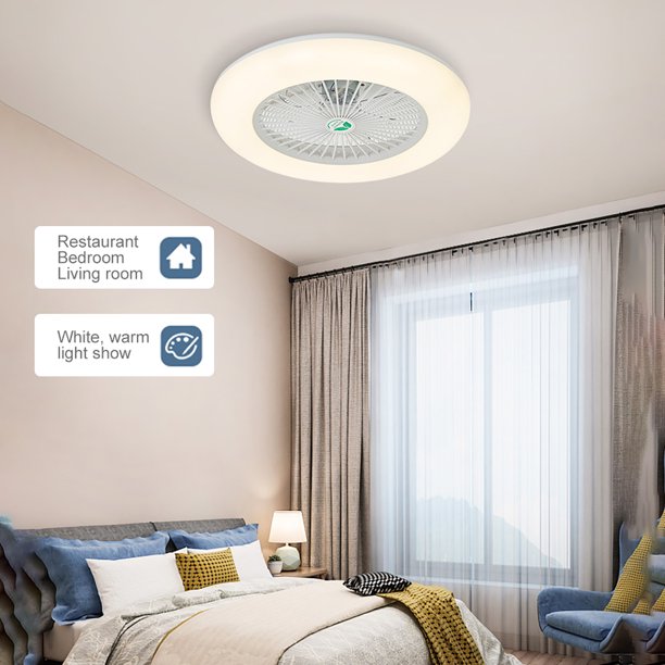 15 Lampara Ventilador De Techo Con Luz LED y Control Remoto Moderno Para  Cuarto