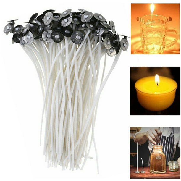 100 mechas para velas de algodón de 20 cm preenceradas para hacer velas,  mechas para velas de bricolaje JAMW Sencillez