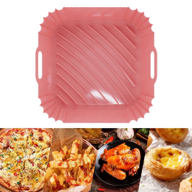 Freidoras de aire de silicona de 22cm, bandeja para hornear Pizza