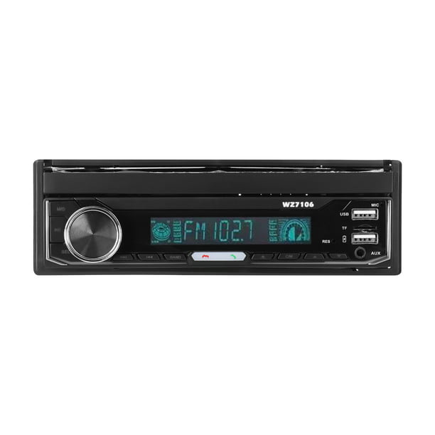 Bluetooth Single DIN Estéreo de coche de 7 pulgadas con pantalla táctil  retráctil Radio para coche con cámara de respaldo Soporte Espejo Link