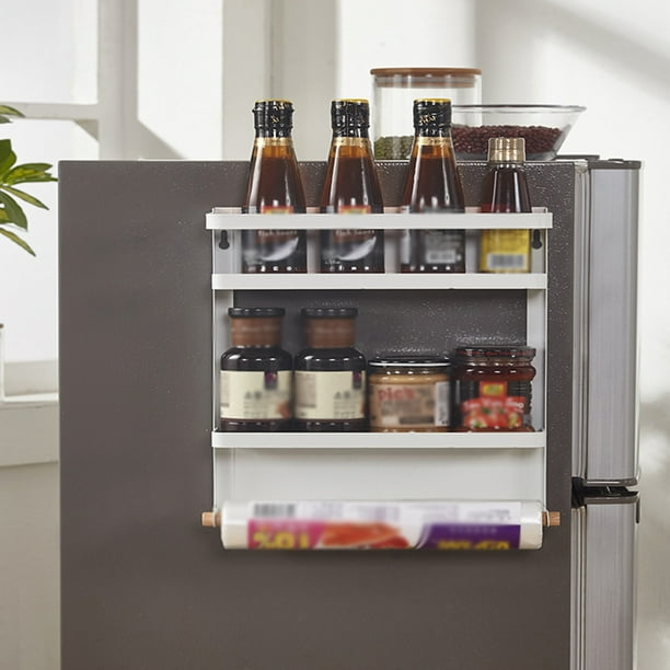 Estante magnético de cocina para refrigerador o lavadora porta rollo