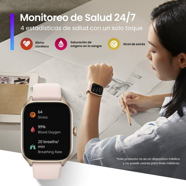 Reloj Inteligente Mujer Smartwatch Amazfit Gts 2 Gold Deportivo Sumergible  Gps