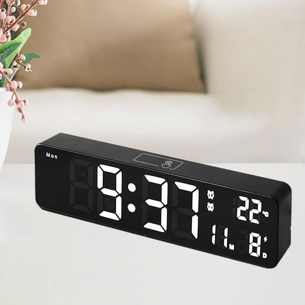Reloj Digital, LED Reloj de pared Digital, 12/ despertador Digital con y  fecha, temperatura interior, dormir, 12/24 Hogar, Sunnimix Reloj  despertador de pared digital